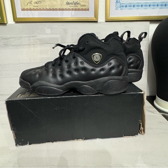 Jordan Black Athletic Shoes with Quilted Leather - Picture 6 of 11